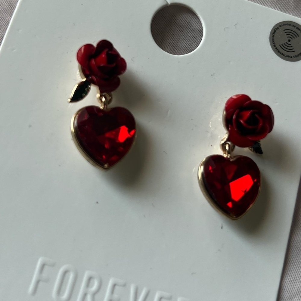 F21 rose stone earrings - Picture 2 of 4